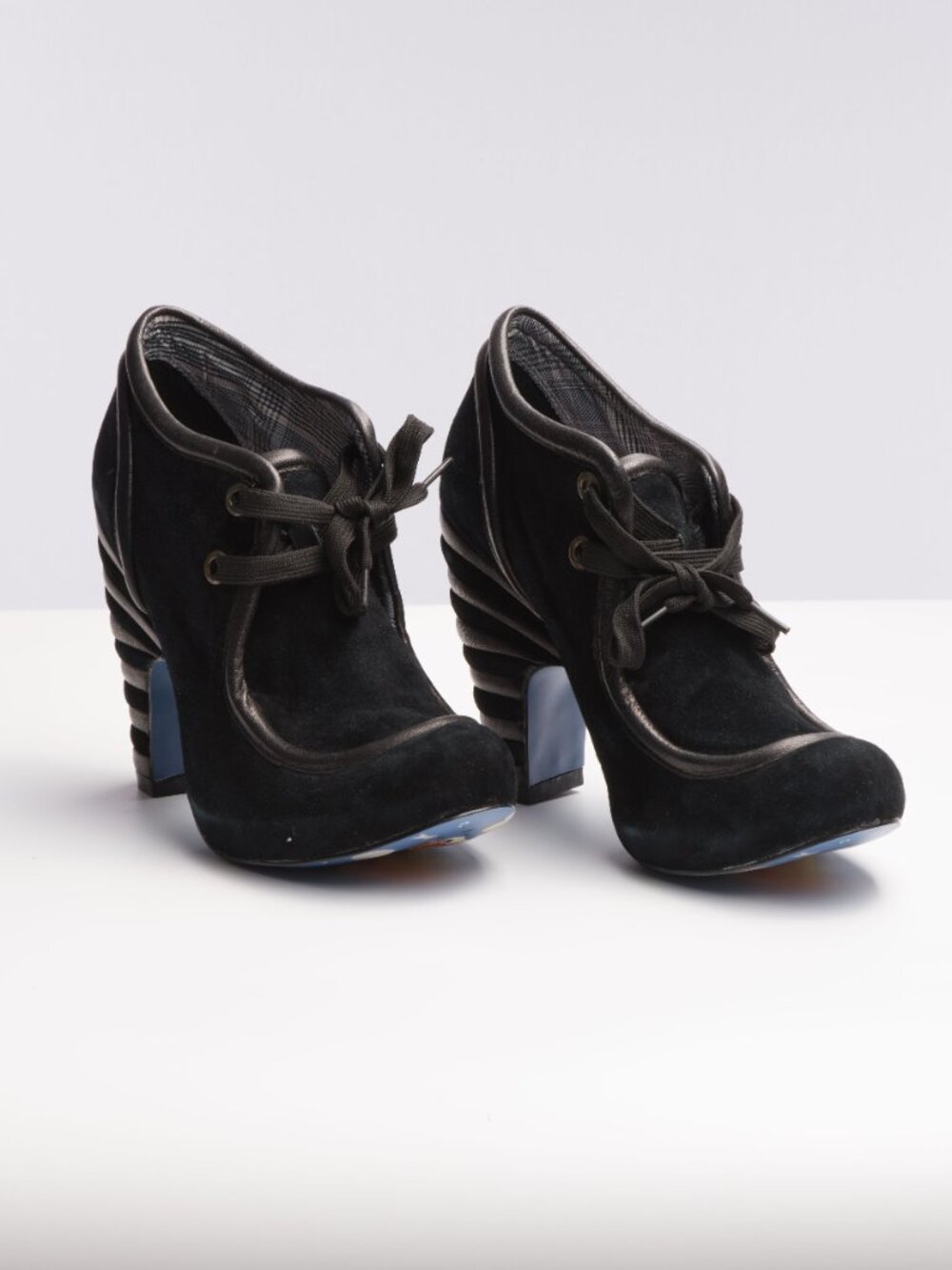 Vintage Deadstock Irregular Choice Black Suede Ankle Boots - Size 8 US + Box